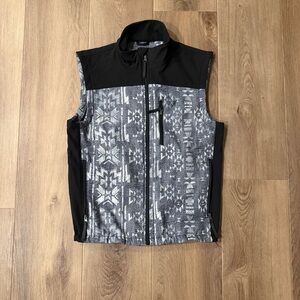 Hooey Black and Gray Patterned Vest